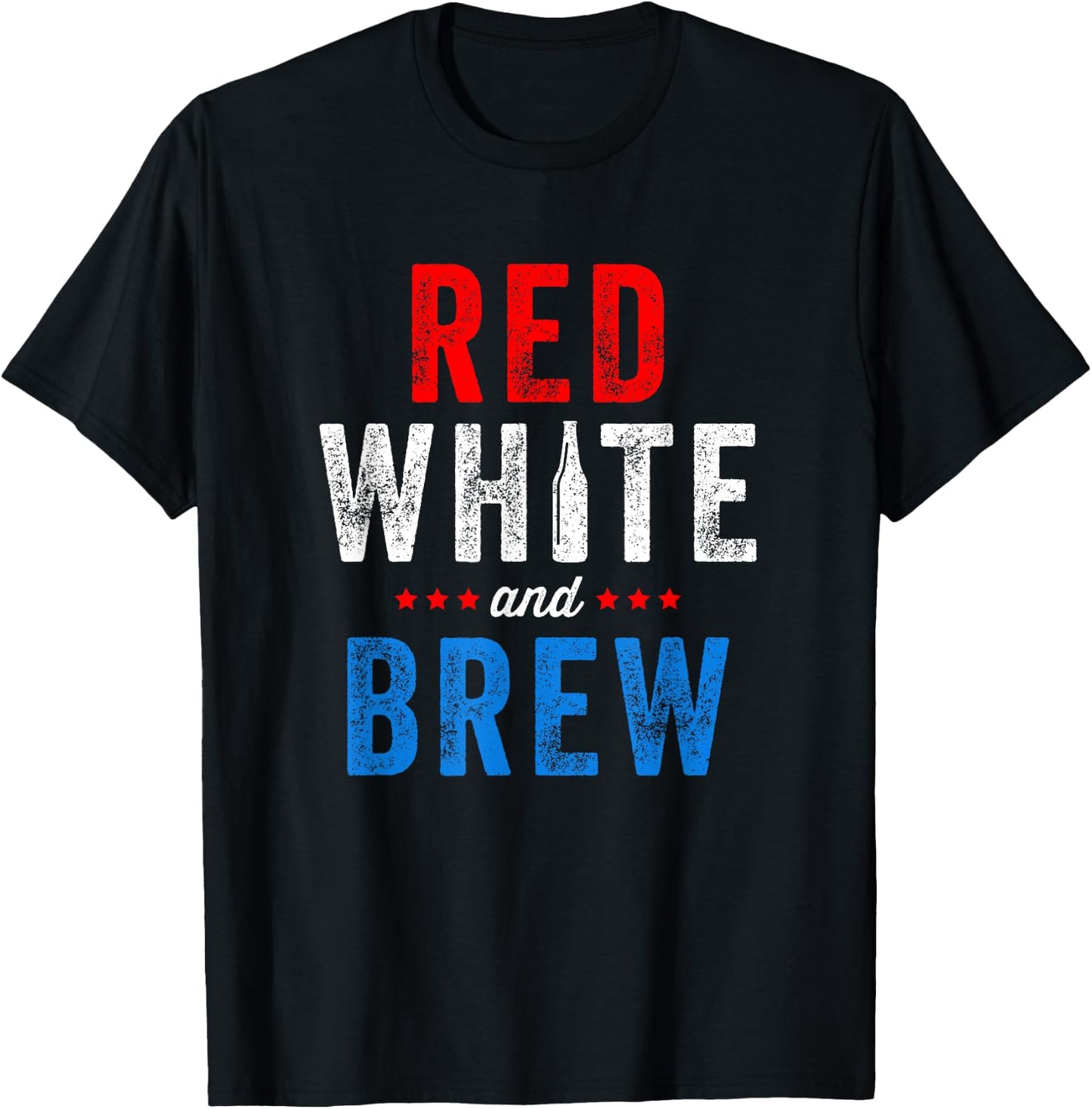 Red White And Brew Fourth Of July Beer T-Shirt - T-Shirt | Black