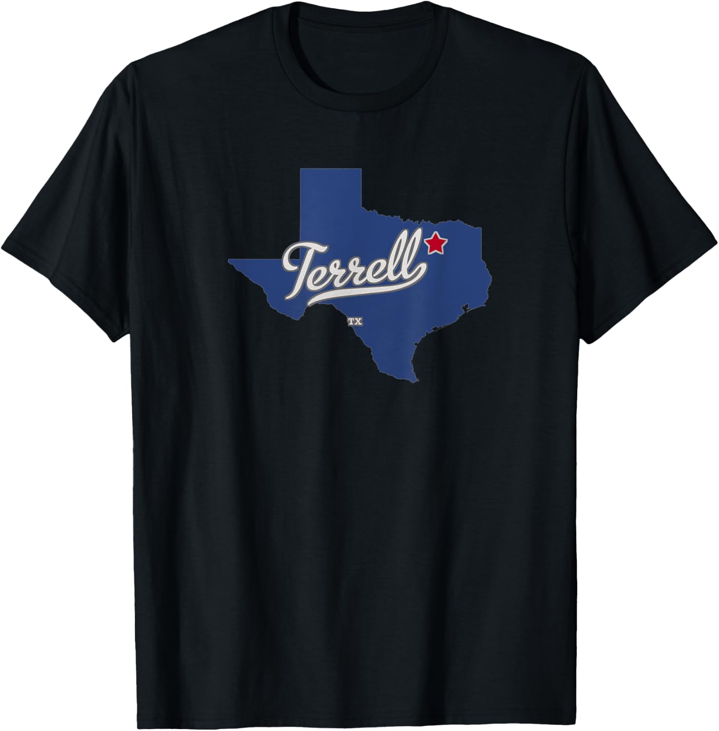 Terrell Texas TX Map T-Shirt - T-Shirt | Black