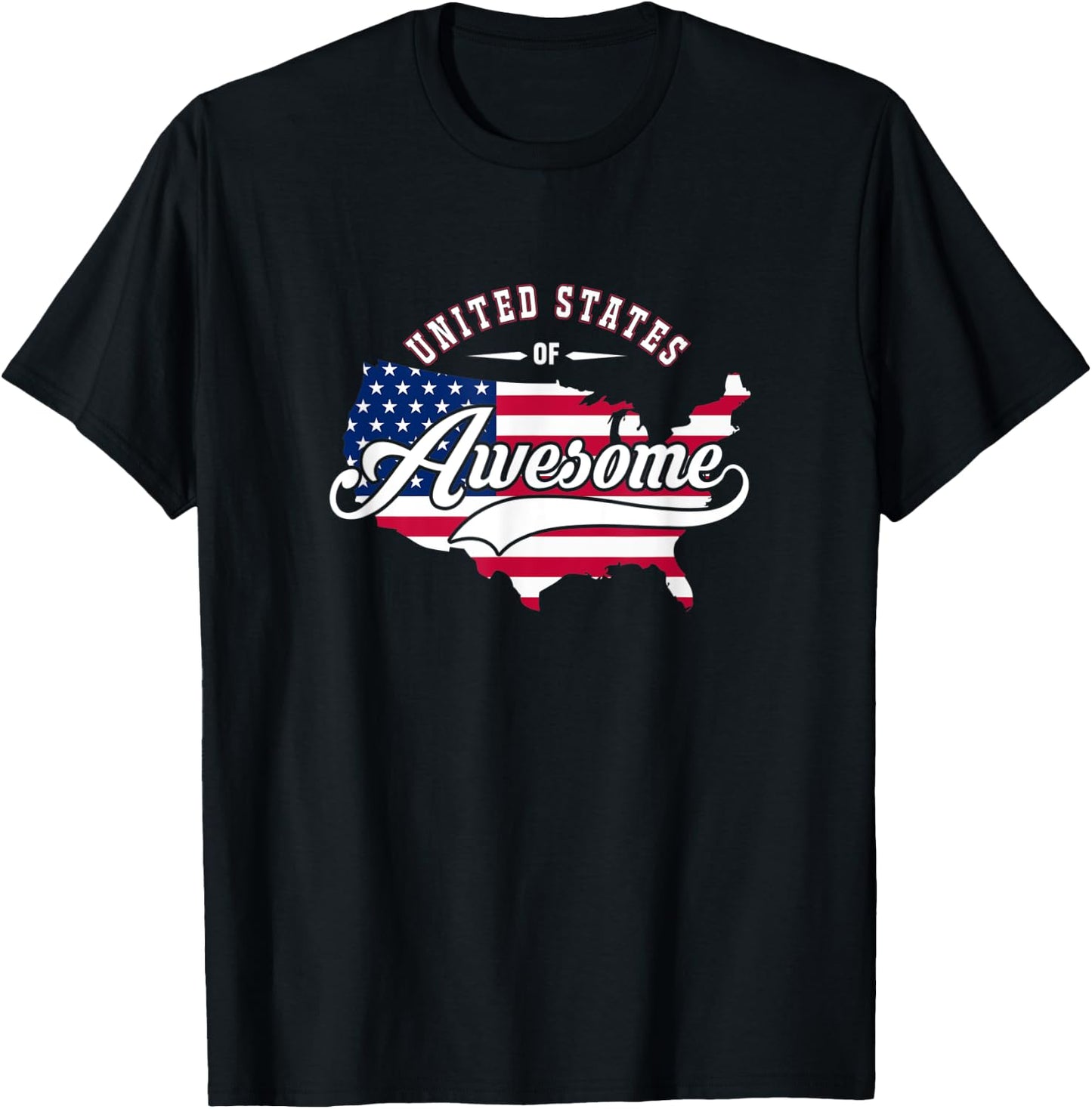 United States Of Awesome USA Flag T-Shirt - T-Shirt | Black