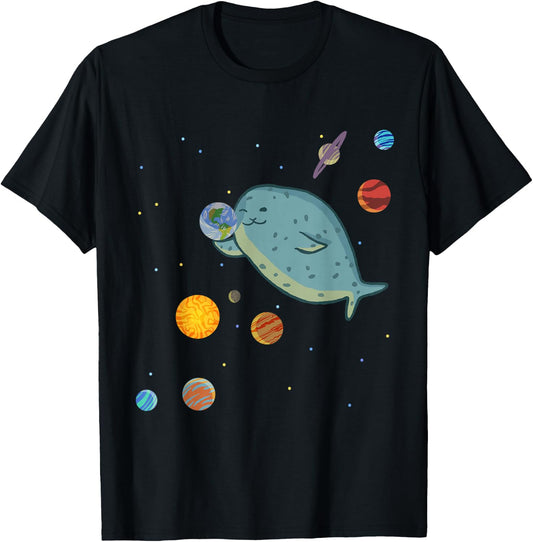 Space Seal Exploring the Planets, Stars, and Solar System T-Shirt - T-Shirt | Black