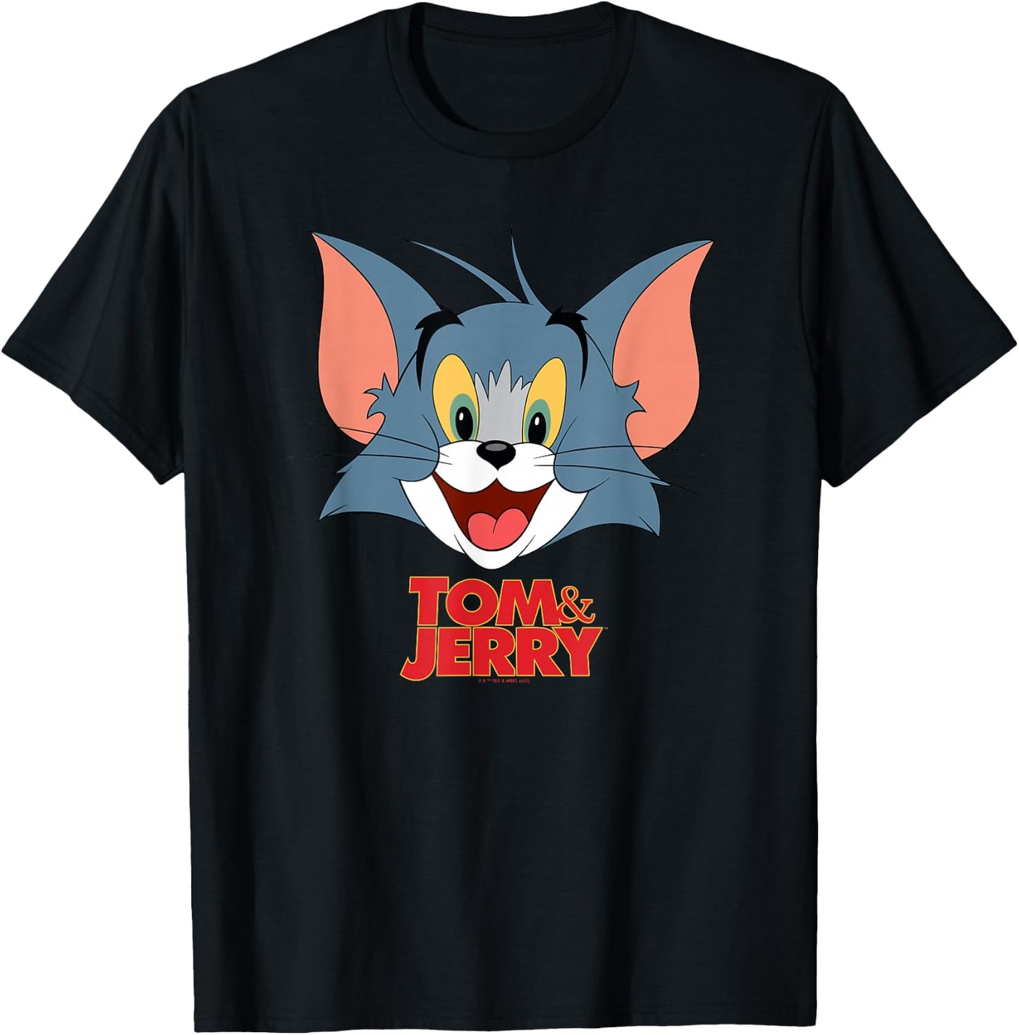 Tom & Jerry Movie Tom Head T-Shirt - T-Shirt | Black