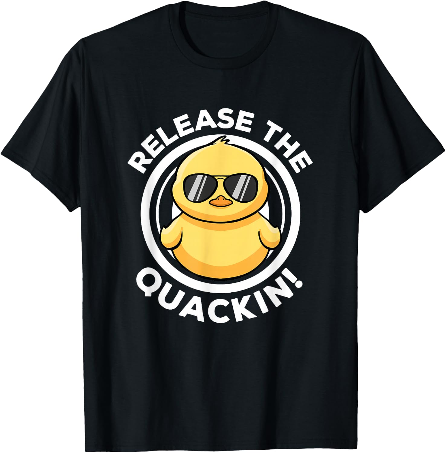 Release The Quackin I Love Duck Lovers Funny Yellow Duck T-Shirt - T-Shirt | Black