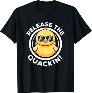 Release The Quackin I Love Duck Lovers Funny Yellow Duck T-Shirt - T-Shirt | Black