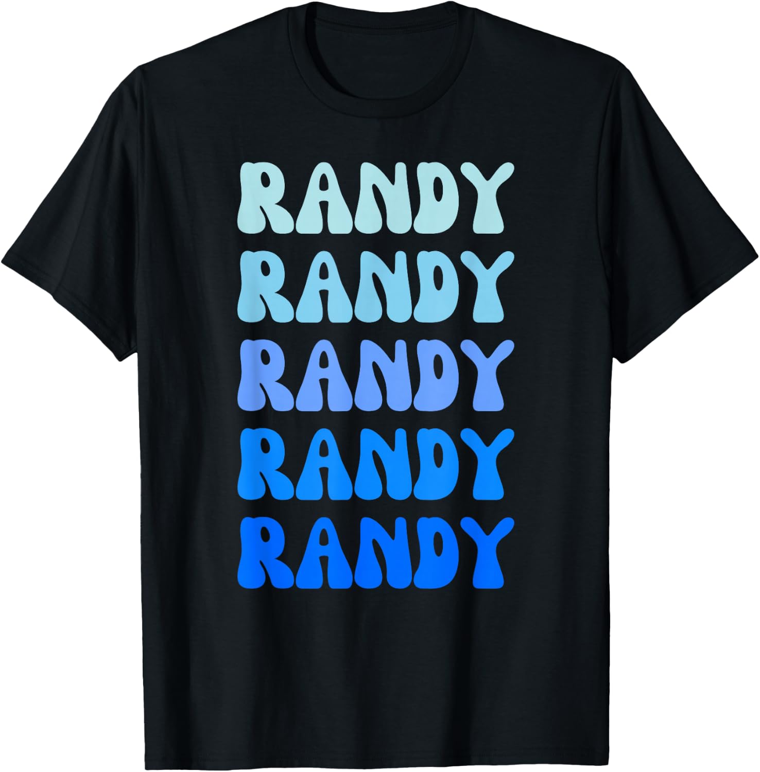 Randy Retro Name Stack Design T-Shirt - T-Shirt | Black