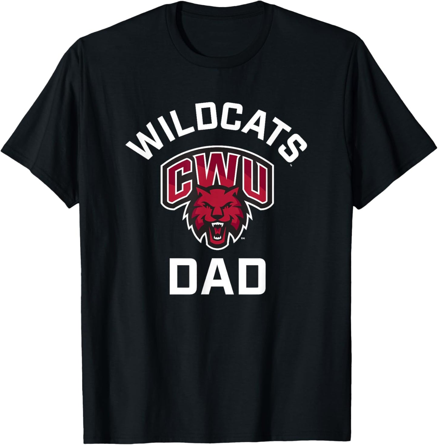 Central Washington University Wildcats Arched Dad T-Shirt - T-Shirt | Black