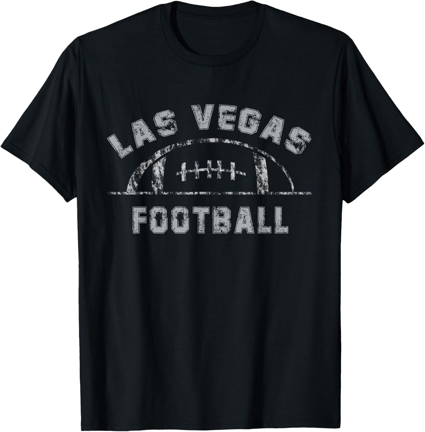 Las Vegas Football | End Zone Game Day Distressed Vintage T-Shirt - T-Shirt | Black