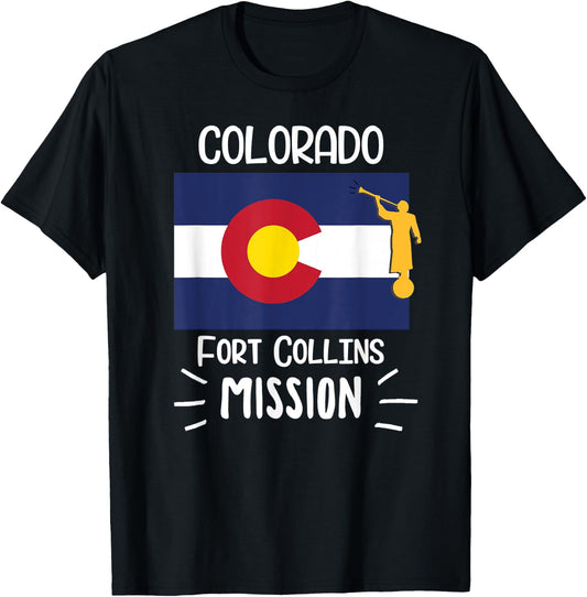 Colorado Fort Collins Mormon LDS Mission Missionary Gift T-Shirt - T-Shirt | Black
