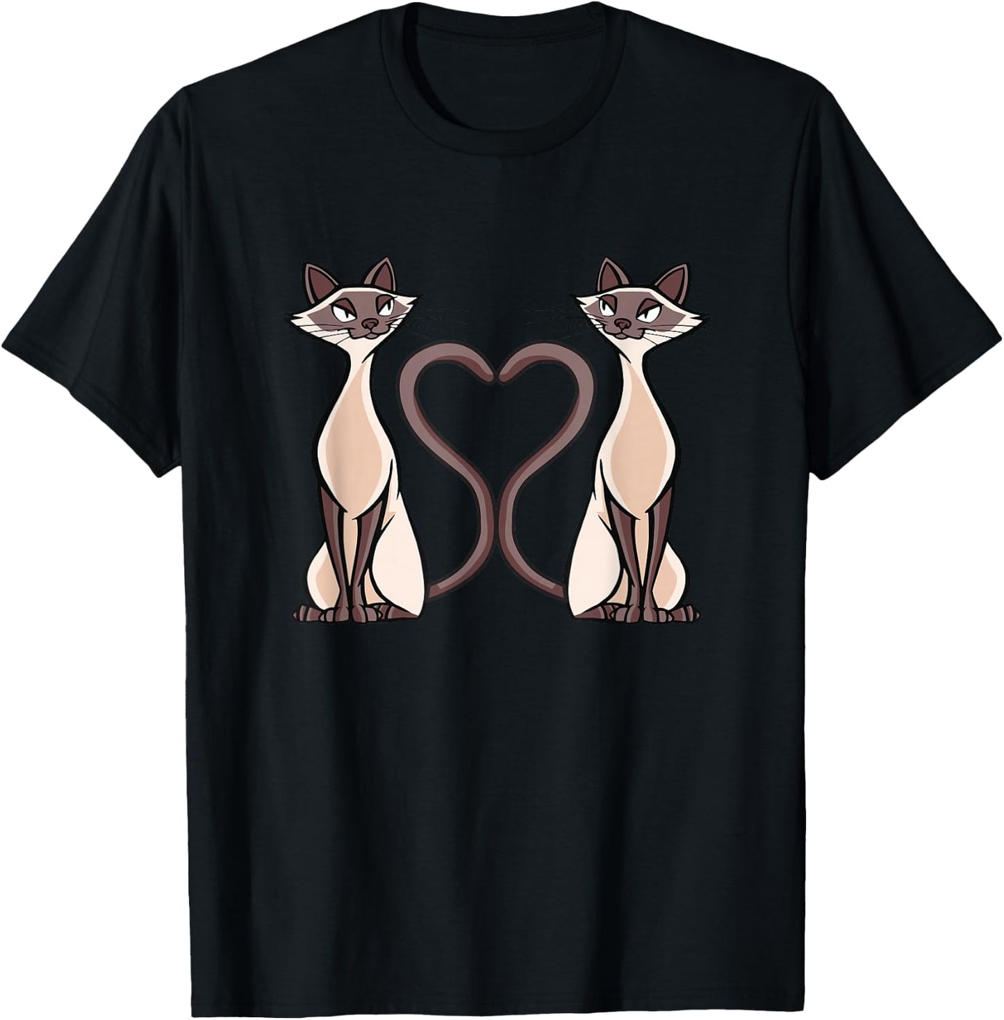 Twin Cats for Siamese Cat Owners T-Shirt - T-Shirt | Black