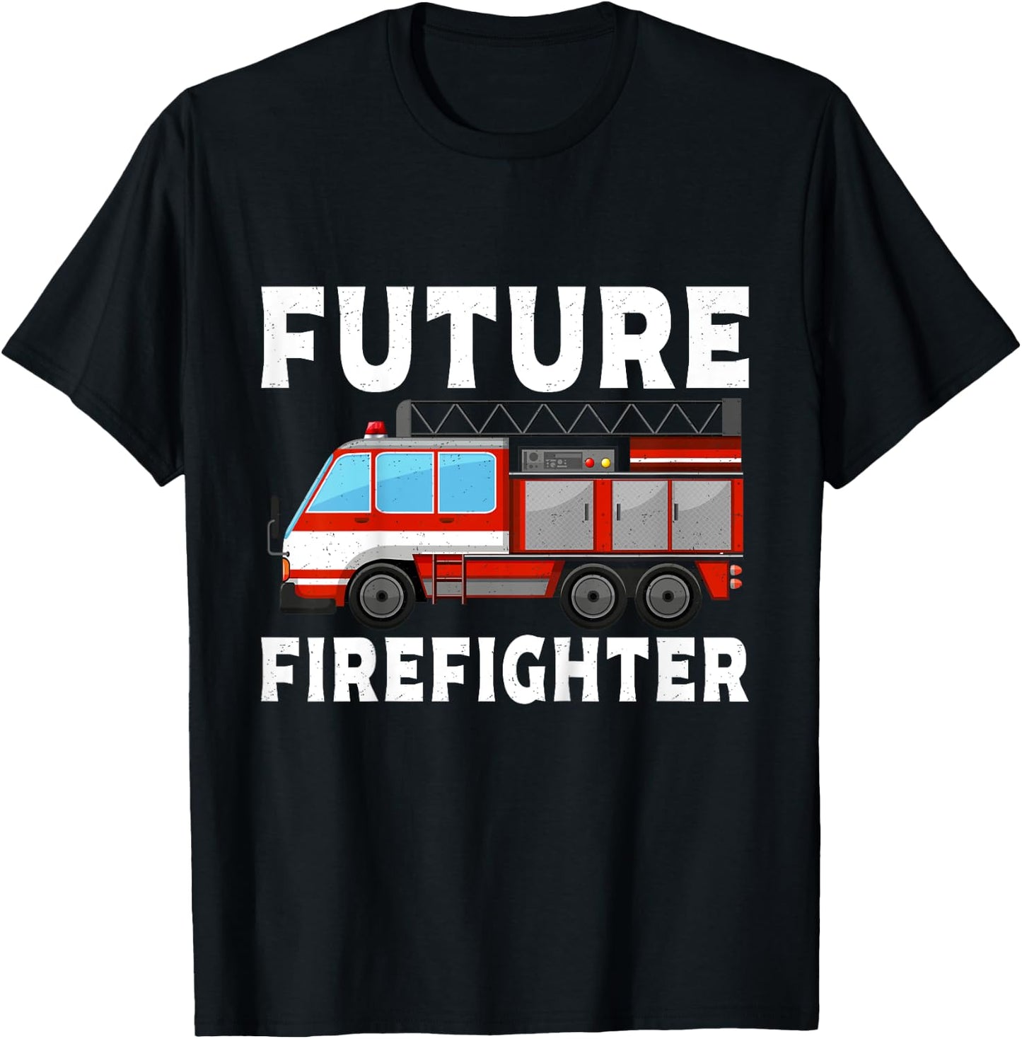 Kids Firefighter Shirt Fireman Costume Toddler Boys Firefighter T-Shirt - T-Shirt | Black