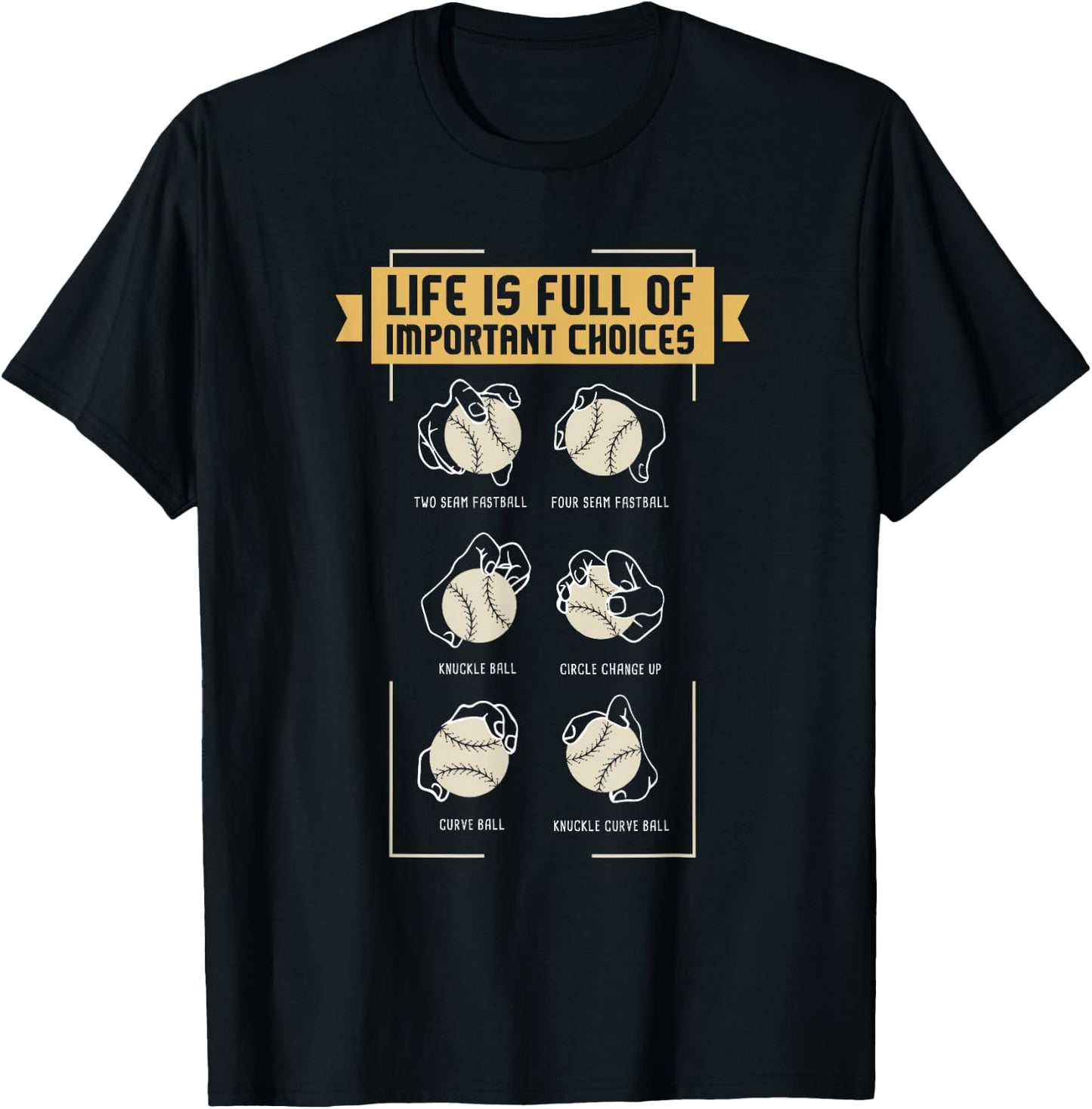 Baseball Pitches Life Choices Pitcher Player I Baseball T-Shirt - T-Shirt | Black