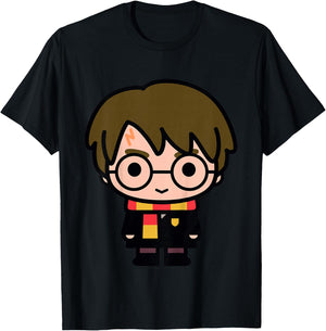 Kids Harry Potter Cute Cartoon Style Portrait T-Shirt - T-Shirt | Black