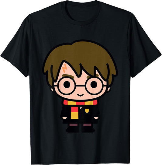 Kids Harry Potter Cute Cartoon Style Portrait T-Shirt - T-Shirt | Black