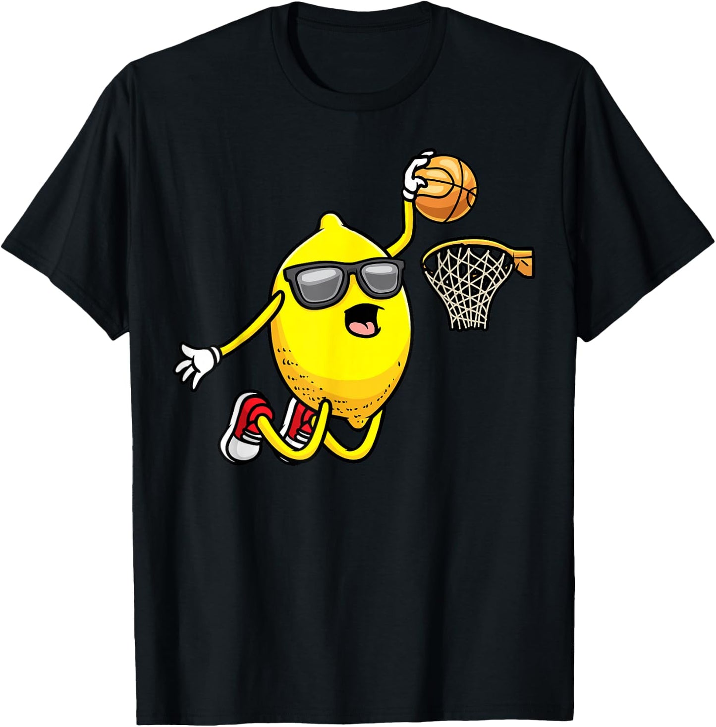Basketball Player Lemon Playing Basketball Lemonade T-Shirt - T-Shirt | Black