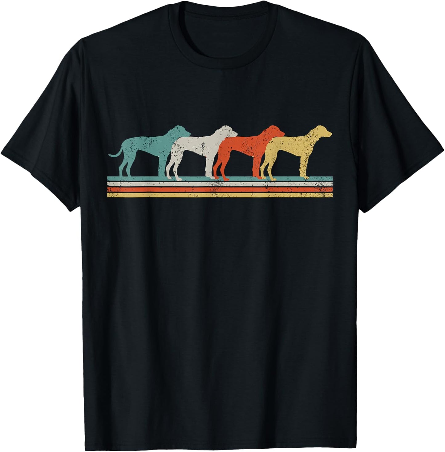 Rhodesian Ridgeback Dog Heart Retro Women Girls Kids T-Shirt - T-Shirt | Black
