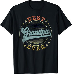 Best Grandpa Ever Father's Day Grandpa Gifts Vintage Emblem T-Shirt - T-Shirt | Black