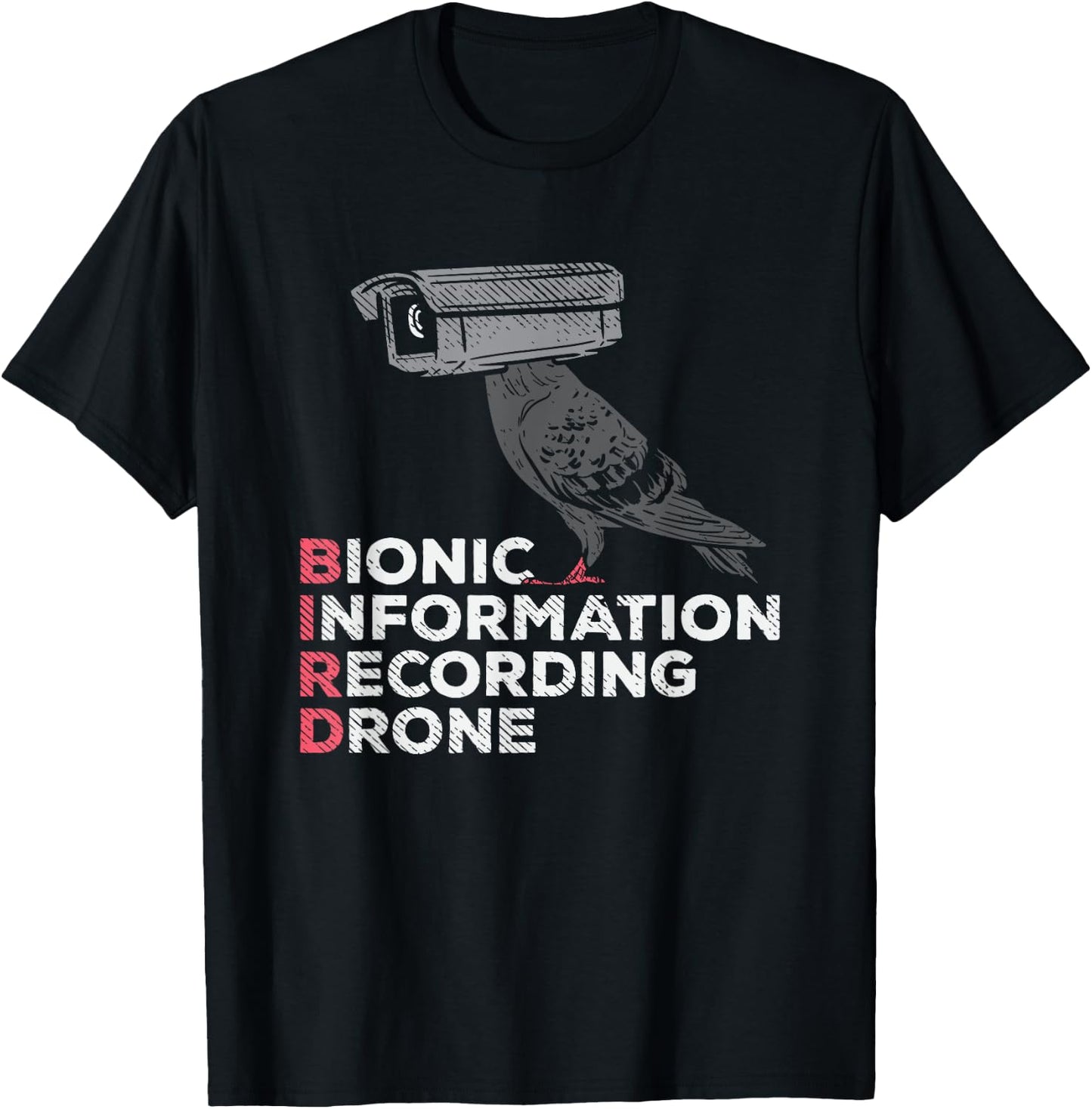 Funny Conspiracy Theories Pigeons are not real, conspiracy theory , Black, Small, Short Sleeve, Classic Fit T-Shirt - T-Shirt | Black