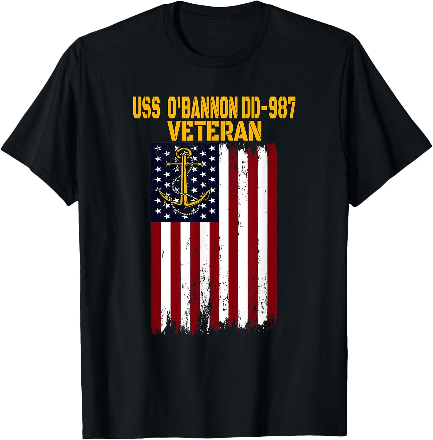 USS O'Bannon DD-987 Warship Veterans Day Father's Day Dad T-Shirt - T-Shirt | Black
