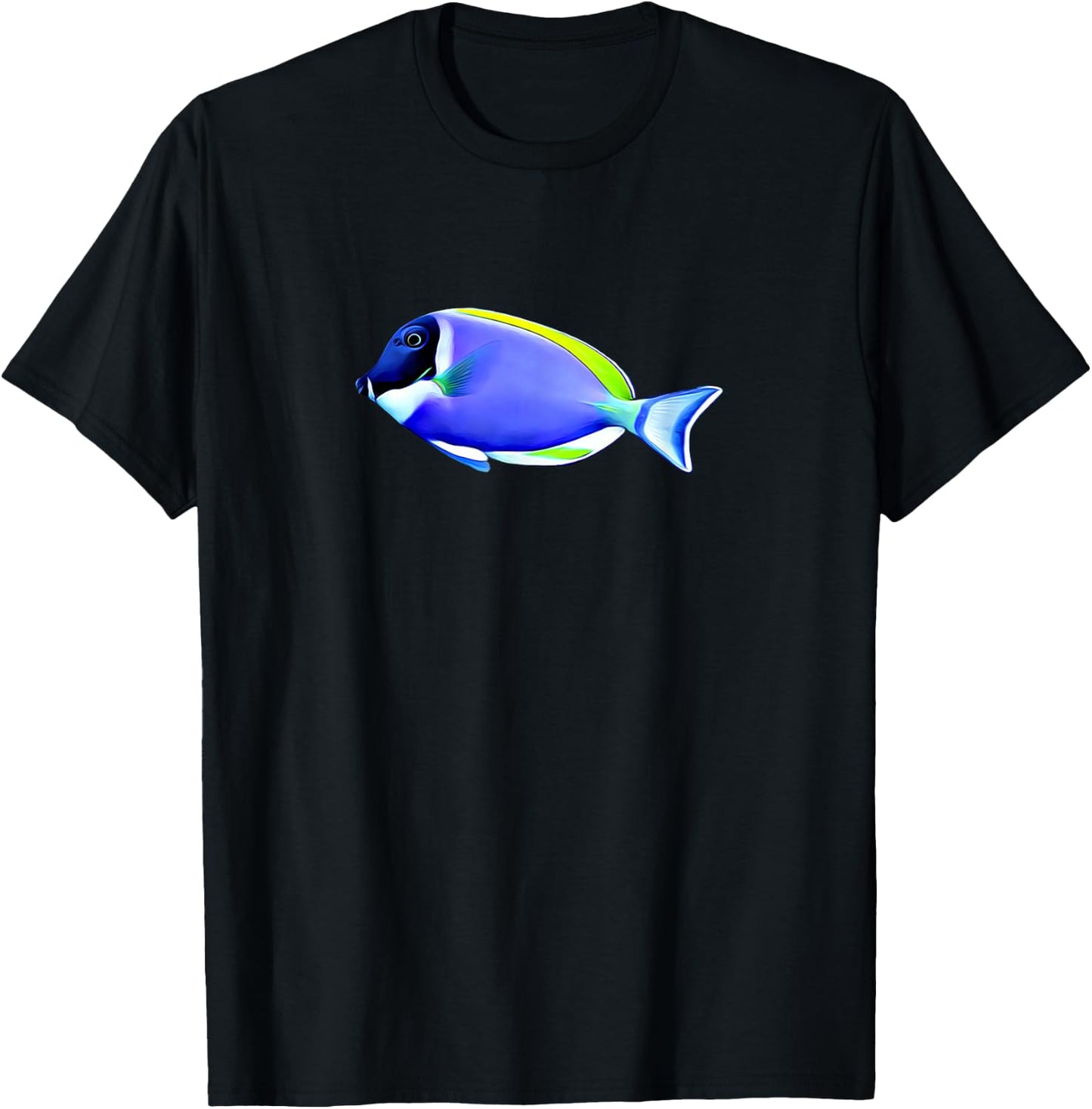 Powder Blue Tang Saltwater Reef Aquarium Shirt T-Shirt - T-Shirt | Black