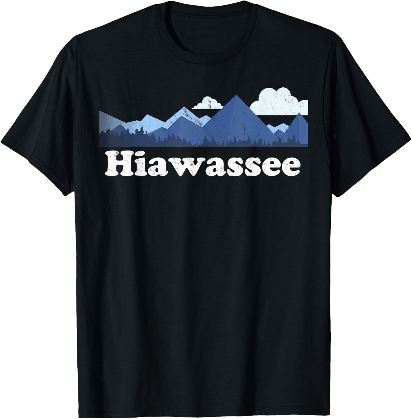 Cute Hiawassee Georgia GA Retro Blue Ridge Mountains T-Shirt - T-Shirt | Black