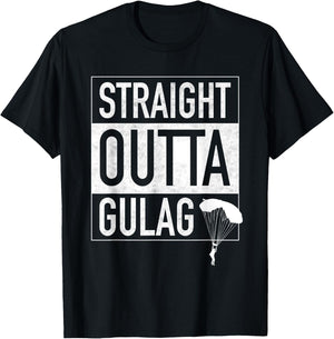 Straight Outta Gulag For Gamers Gulag King T-Shirt - T-Shirt | Black
