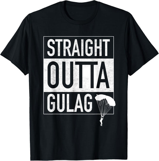 Straight Outta Gulag For Gamers Gulag King T-Shirt - T-Shirt | Black