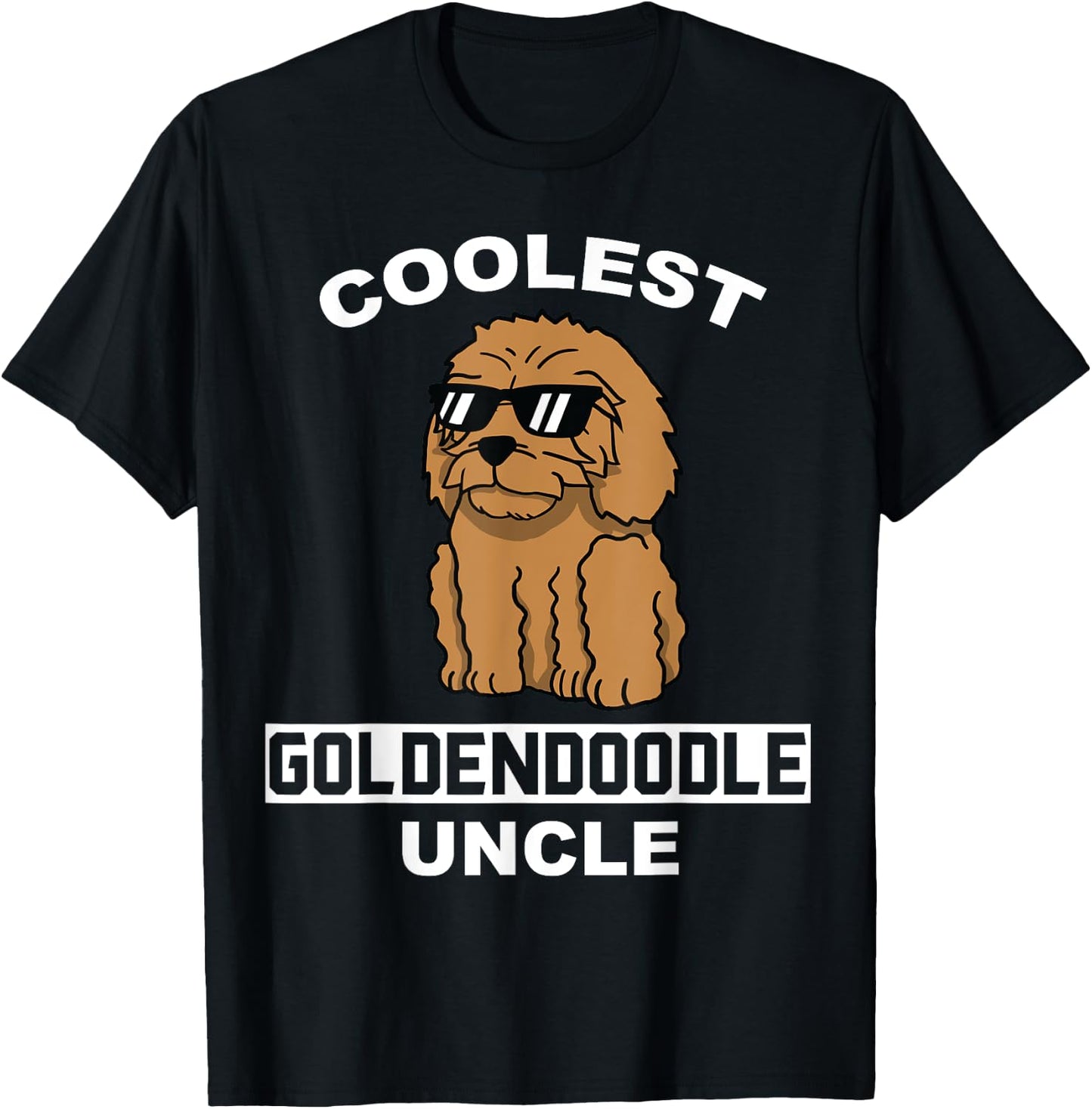 Coolest Goldendoodle Uncle Funny Dog Men Women T-Shirt - T-Shirt | Black