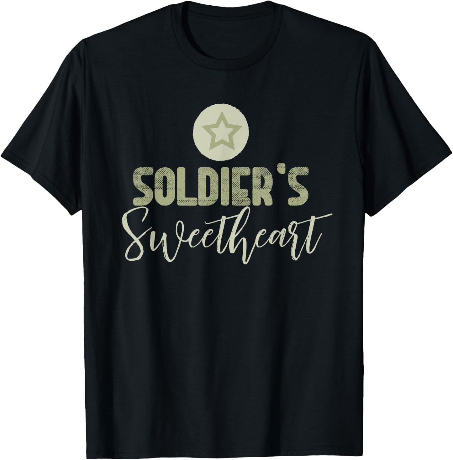 Soldier's Sweetheart army military Girlfriend wife mom T-Shirt - T-Shirt | Black
