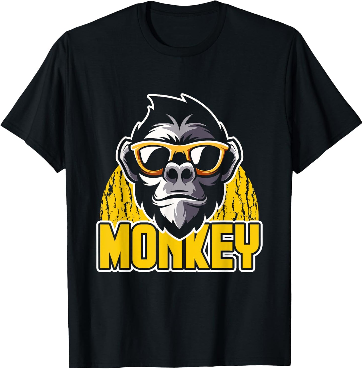 Funny Animal Men Boys Kids Primate Monkey T-Shirt - T-Shirt | Black