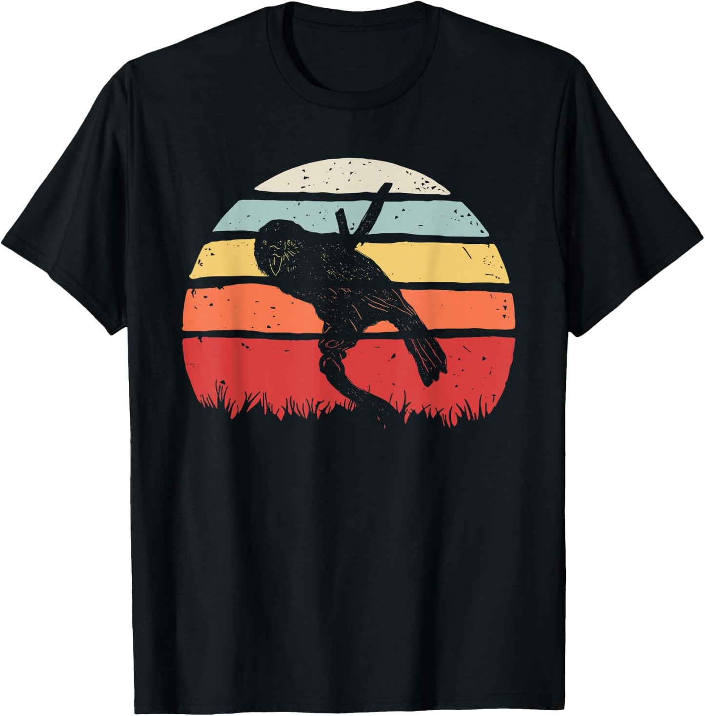 Vintage Retro Kakapo Bird T-Shirt - T-Shirt | Black