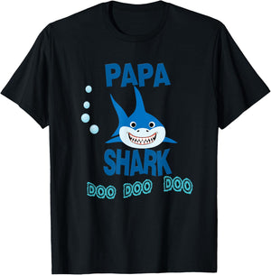 Papa Shark Gift Father - Camisa de Regalo Papa en espanol T-Shirt - T-Shirt | Black