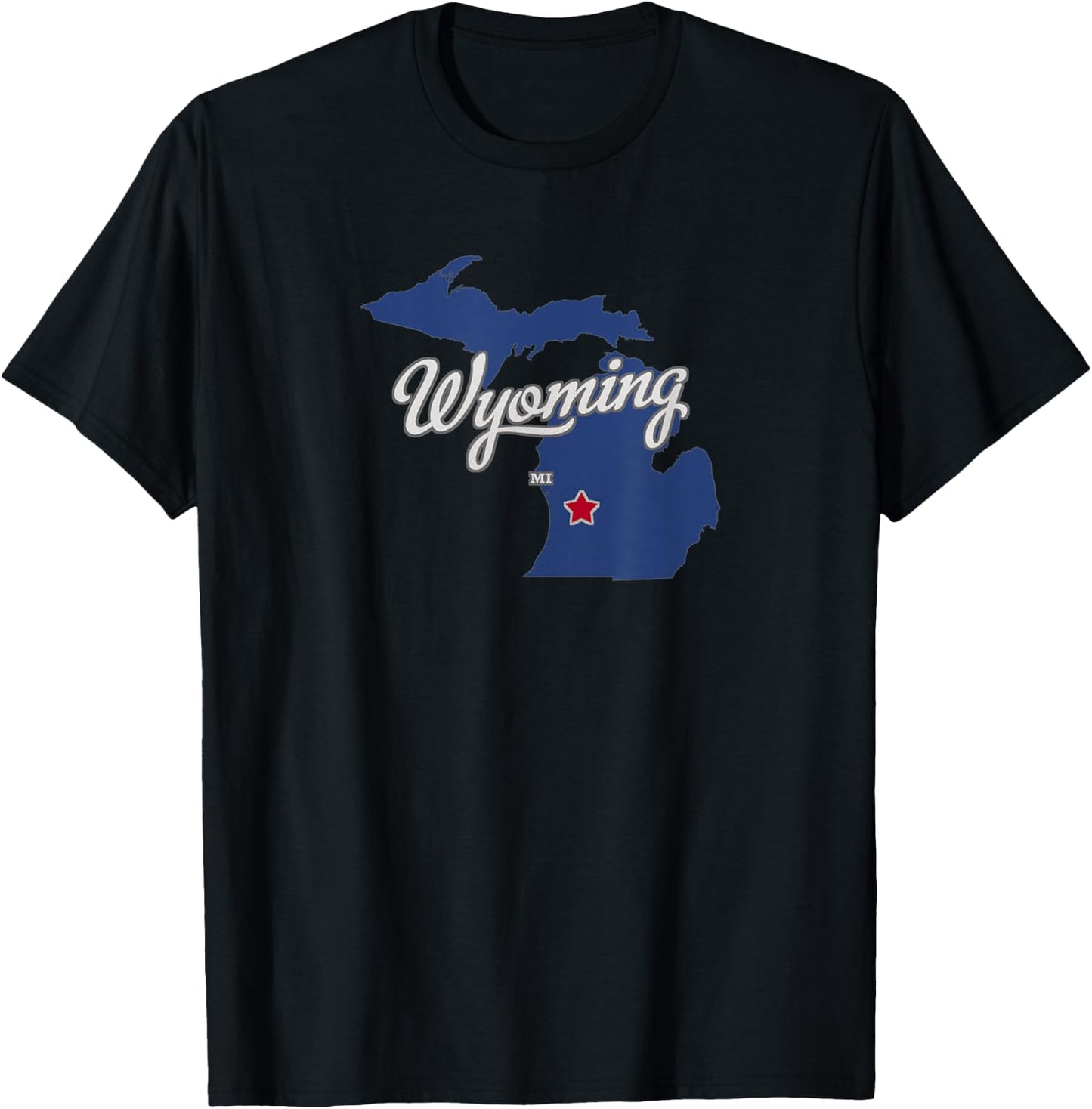 Wyoming Michigan MI Map T-Shirt - T-Shirt | Black