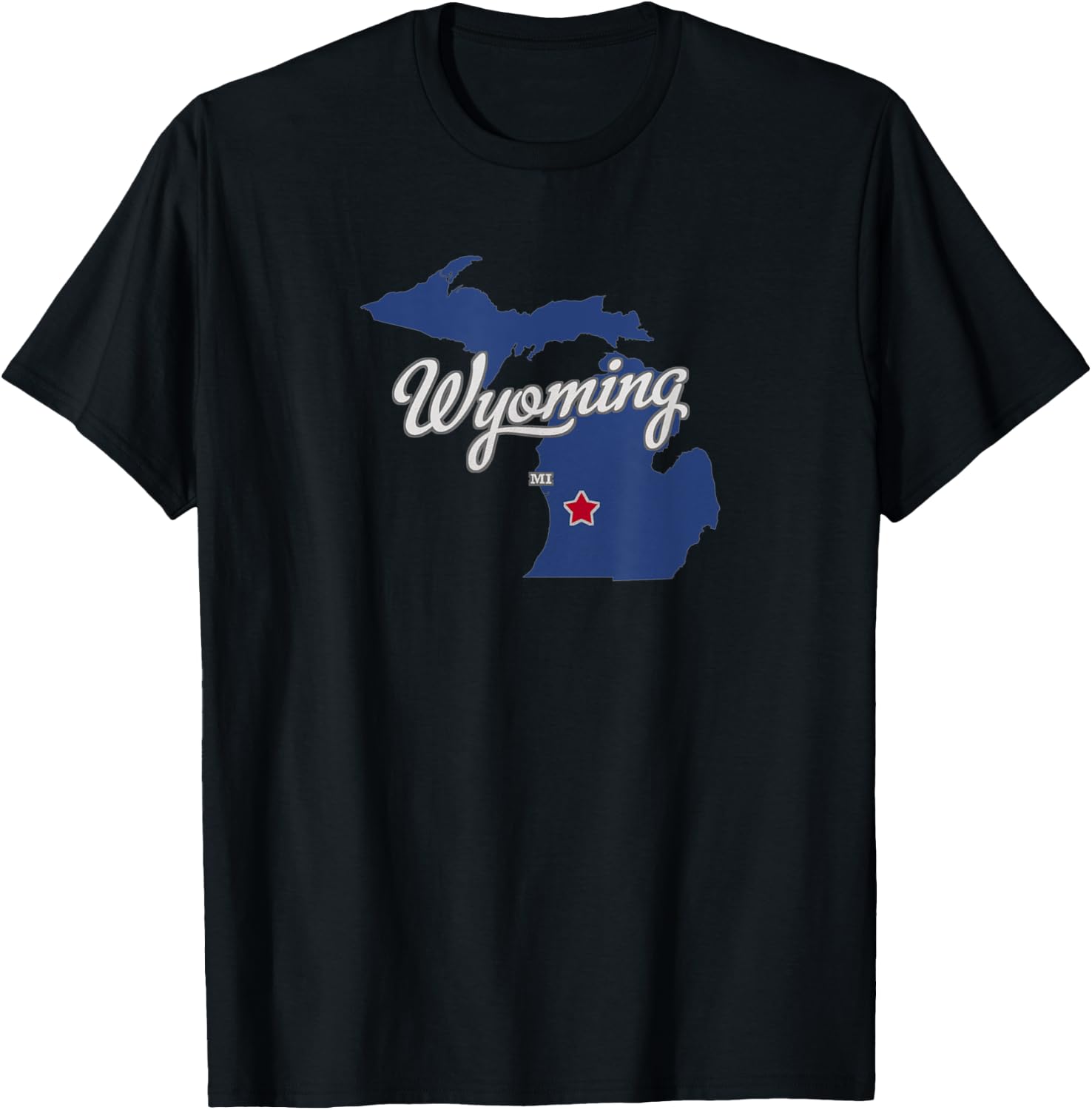 Wyoming Michigan MI Map T-Shirt - T-Shirt | Black