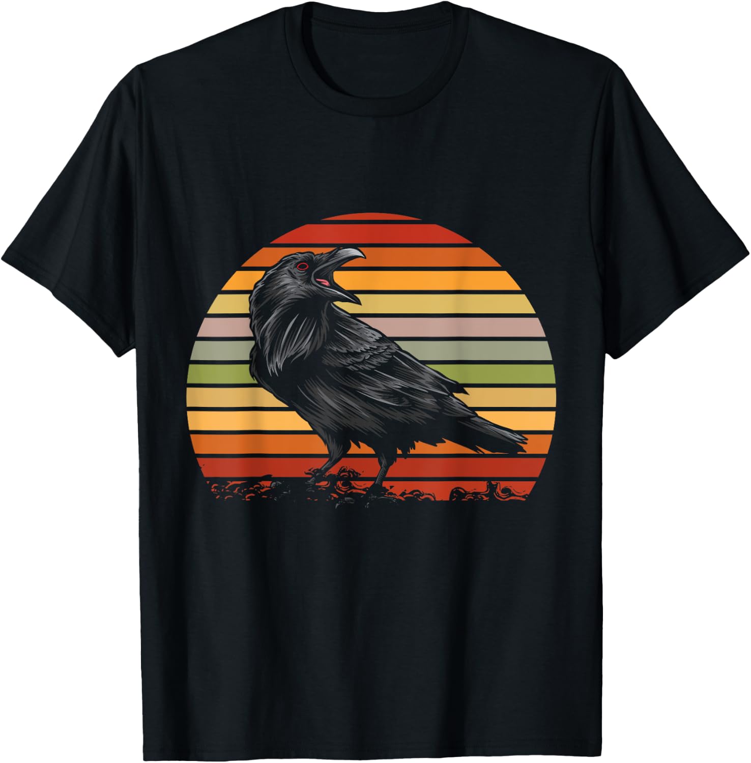 Retro Crow T-Shirt - T-Shirt | Black