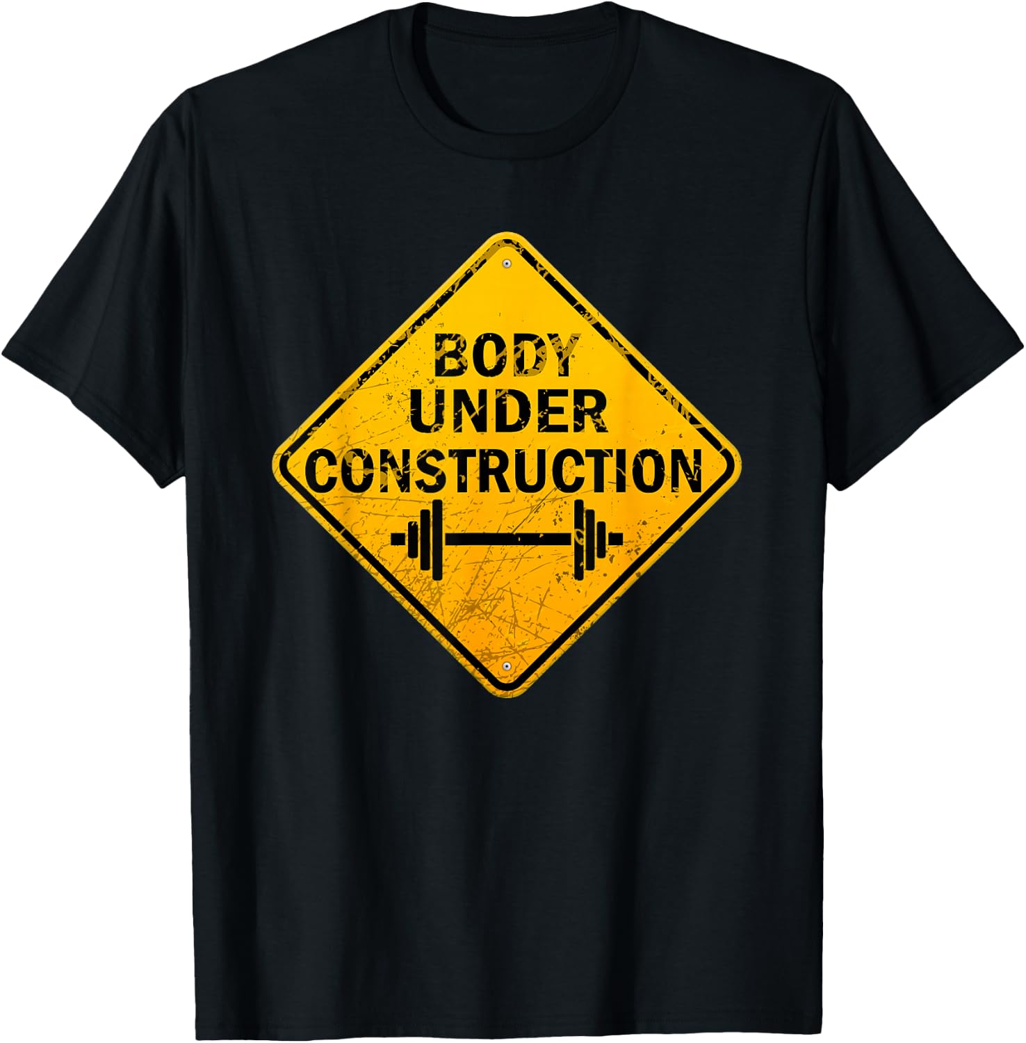 Body Under Construction Fitness Gym Lovers Motivational T-Shirt - T-Shirt | Black