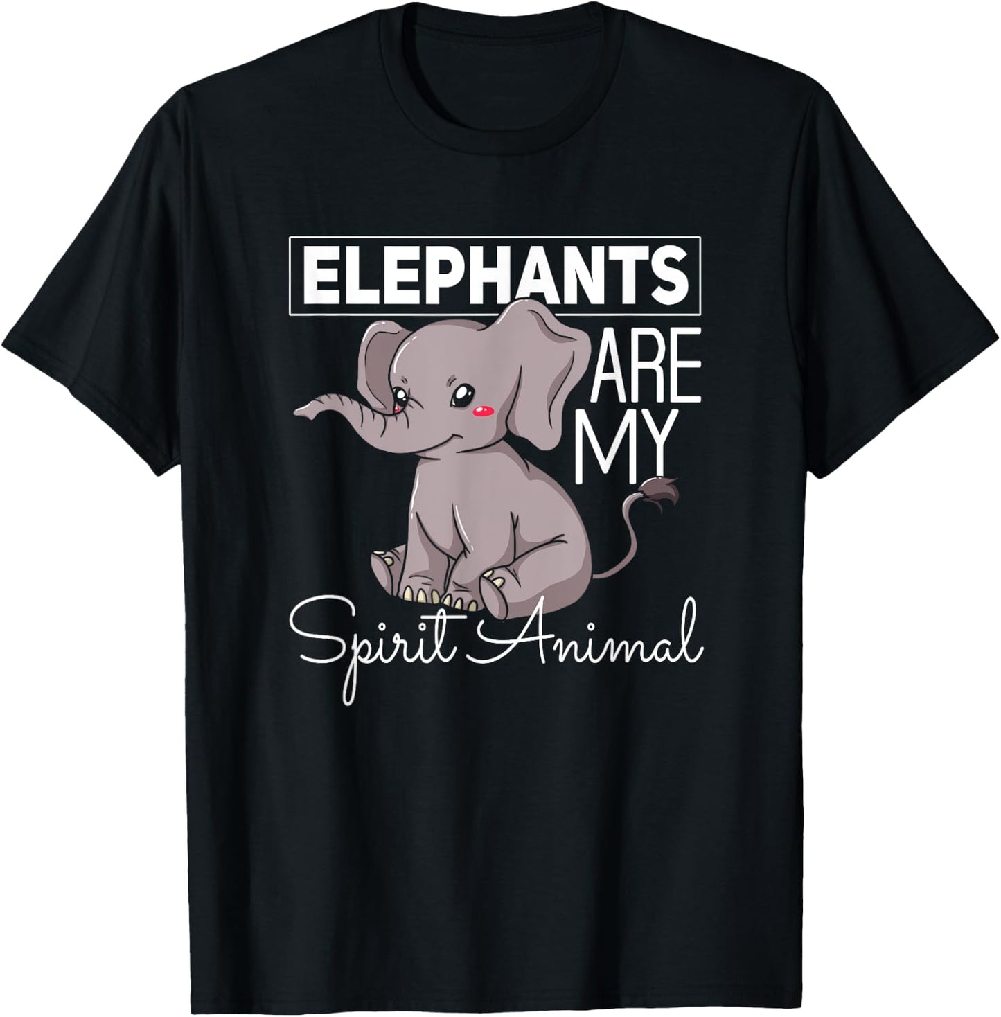 Elephant Gift Cute Women Mom Kids T-Shirt - T-Shirt | Black