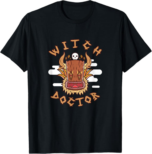 Witch Doctor Healer Shaman Head T-Shirt - T-Shirt | Black