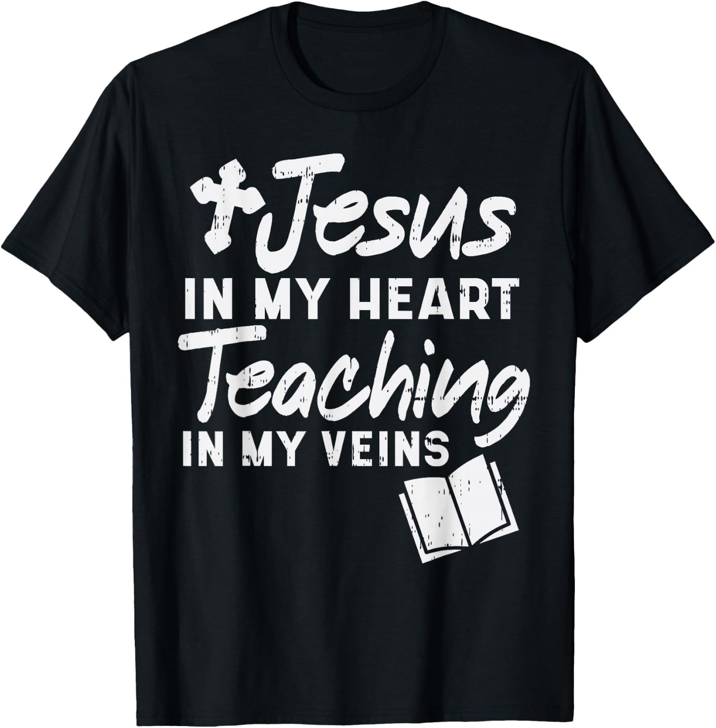 Jesus Heart Teaching Veins Teacher God Faith Christian Gift T-Shirt - T-Shirt | Black