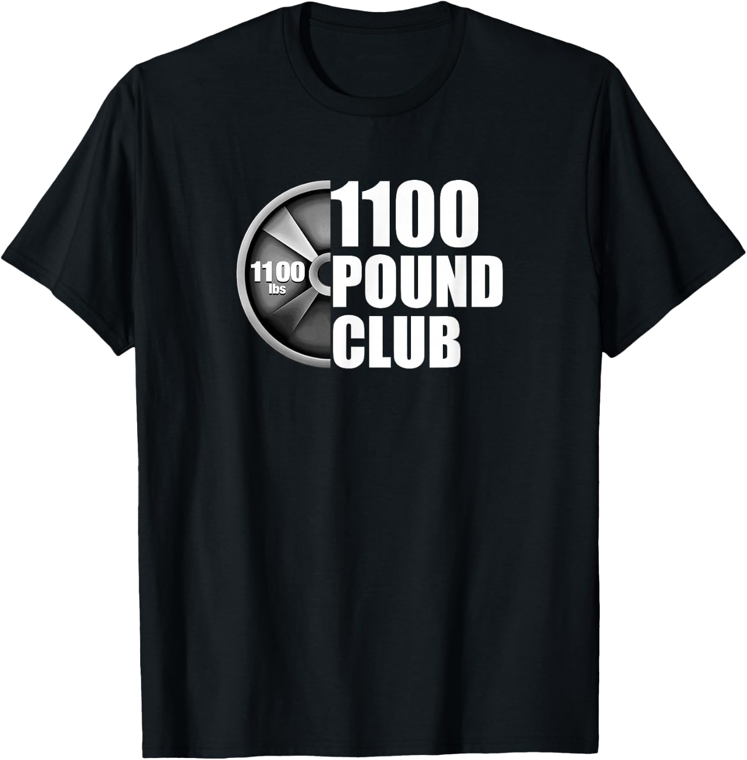 1100 Pound Club Powerlifting T-Shirt - T-Shirt | Black