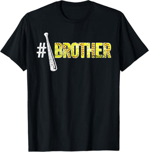 Number One Softball Brother Fathers Day Funny Softball Papa T-Shirt - T-Shirt | Black