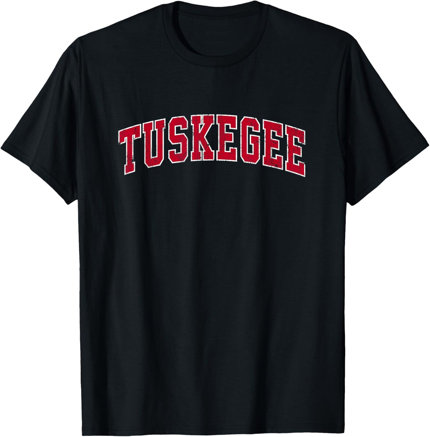 Tuskegee Alabama AL Vintage Sports Design Red Design T-Shirt - T-Shirt | Black