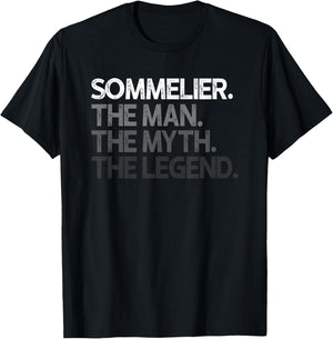 Sommelier The Man Myth Legend Design T-Shirt - T-Shirt | Black