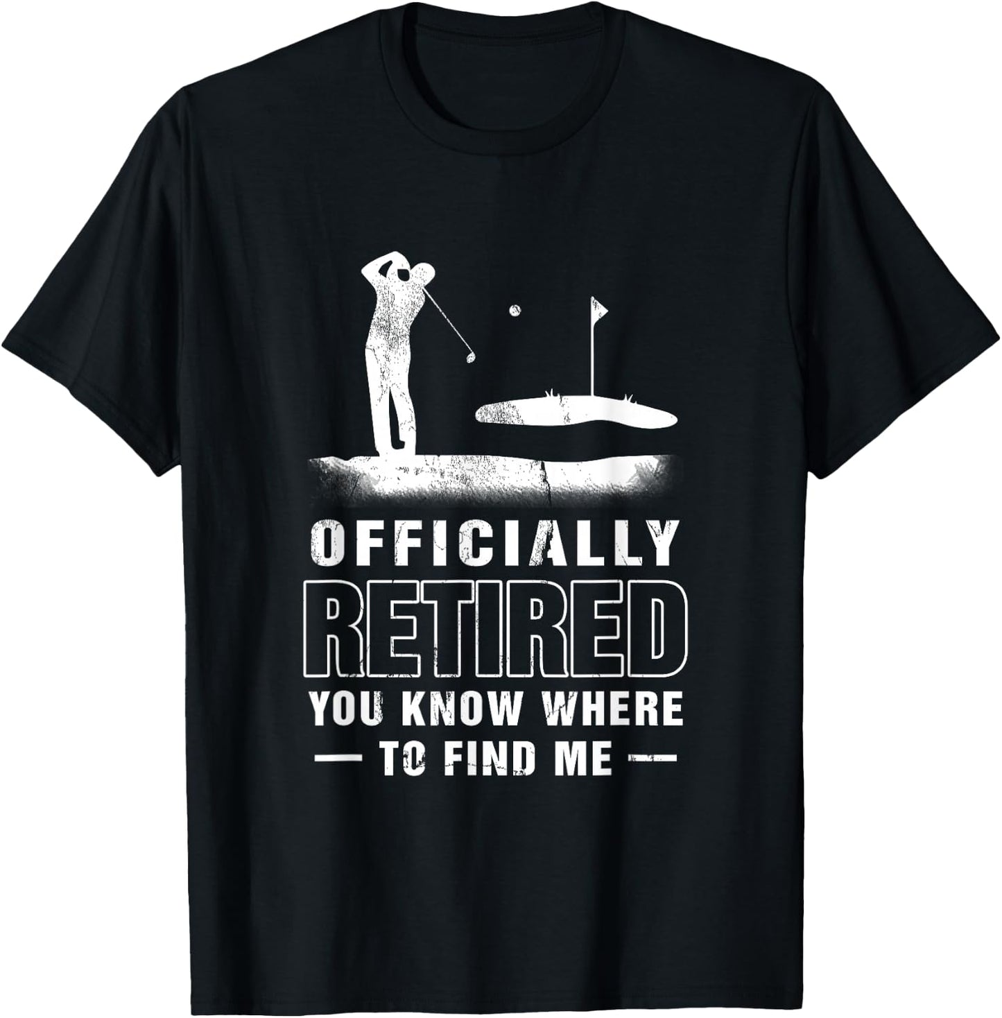 Officially-Retired Golf Dad Golfing Retirement Golfer Father T-Shirt - T-Shirt | Black