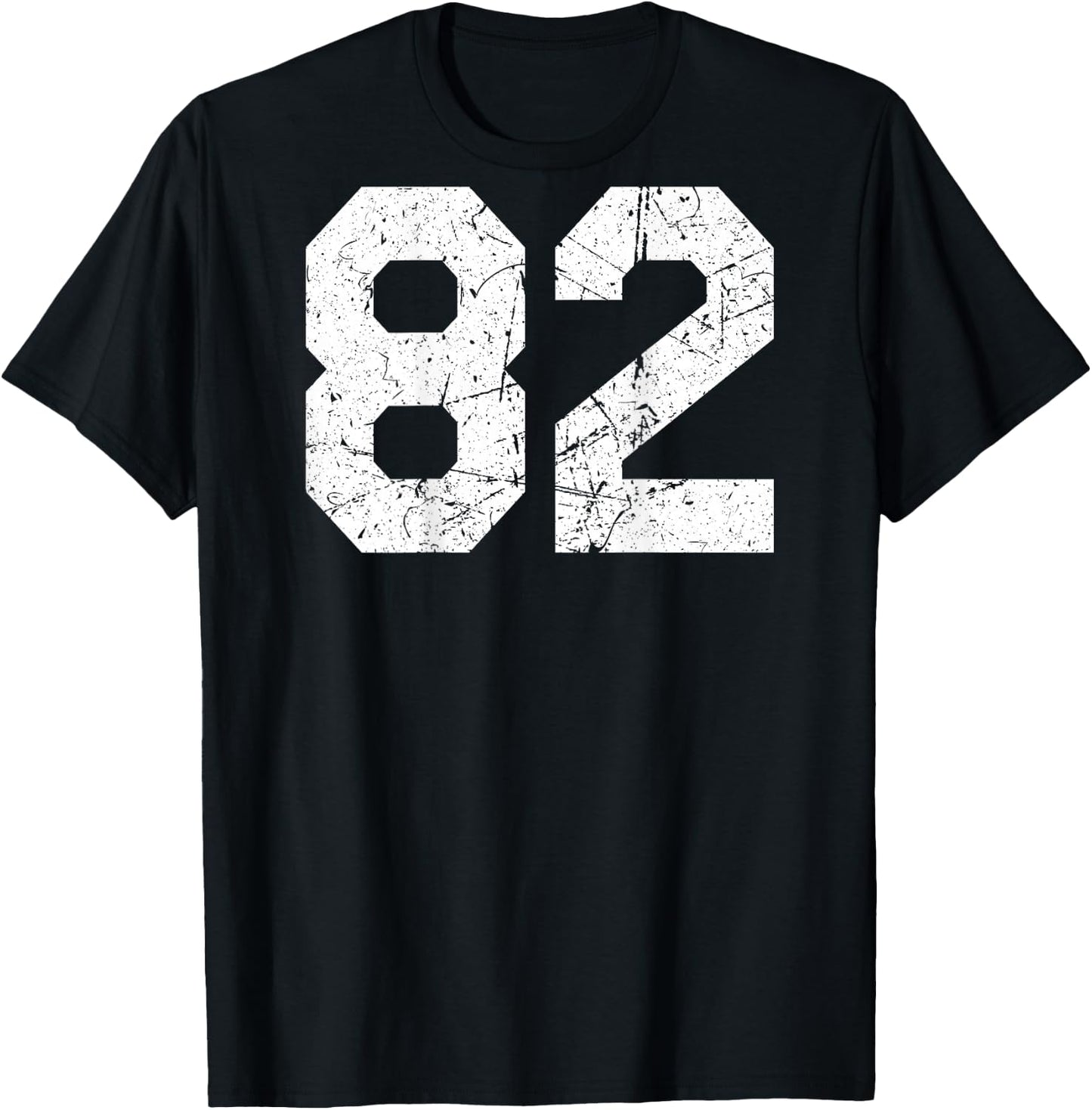 #82 Jersey Uniform Varsity Sports Number, 82nd T-Shirt - T-Shirt | Black