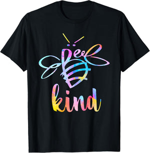Bee Kind Tie Dye Be Groovy Kind Kindness Positive Teacher Men Women Kids T-Shirt - T-Shirt | Black