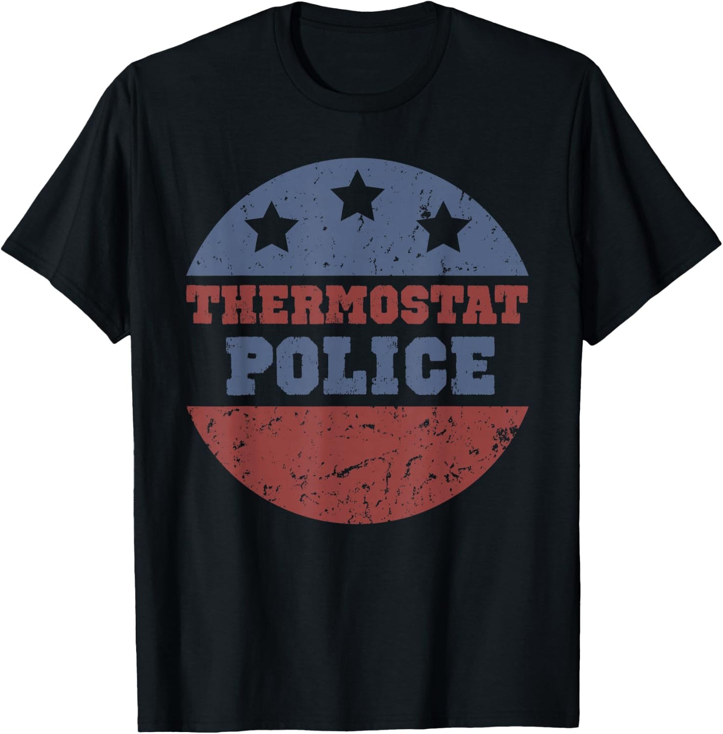 Thermostat Police Retro Vintage Sunset Dad Gifts Fathers Day T-Shirt - T-Shirt | Black