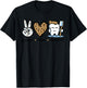 Peace Love Dental Leopard Heart Teeth Funny Dentist T-Shirt - T-Shirt | Black