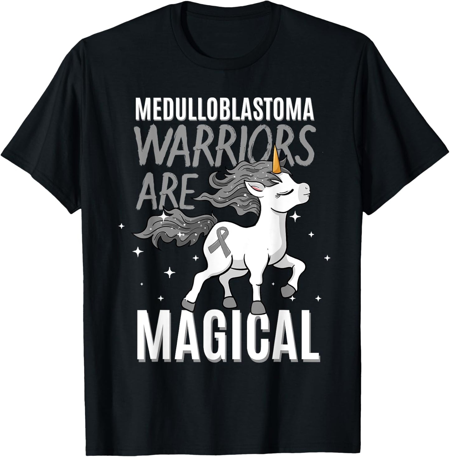 Warriors Are Magical Medulloblastoma Brain Cancer Awareness T-Shirt - T-Shirt | Black