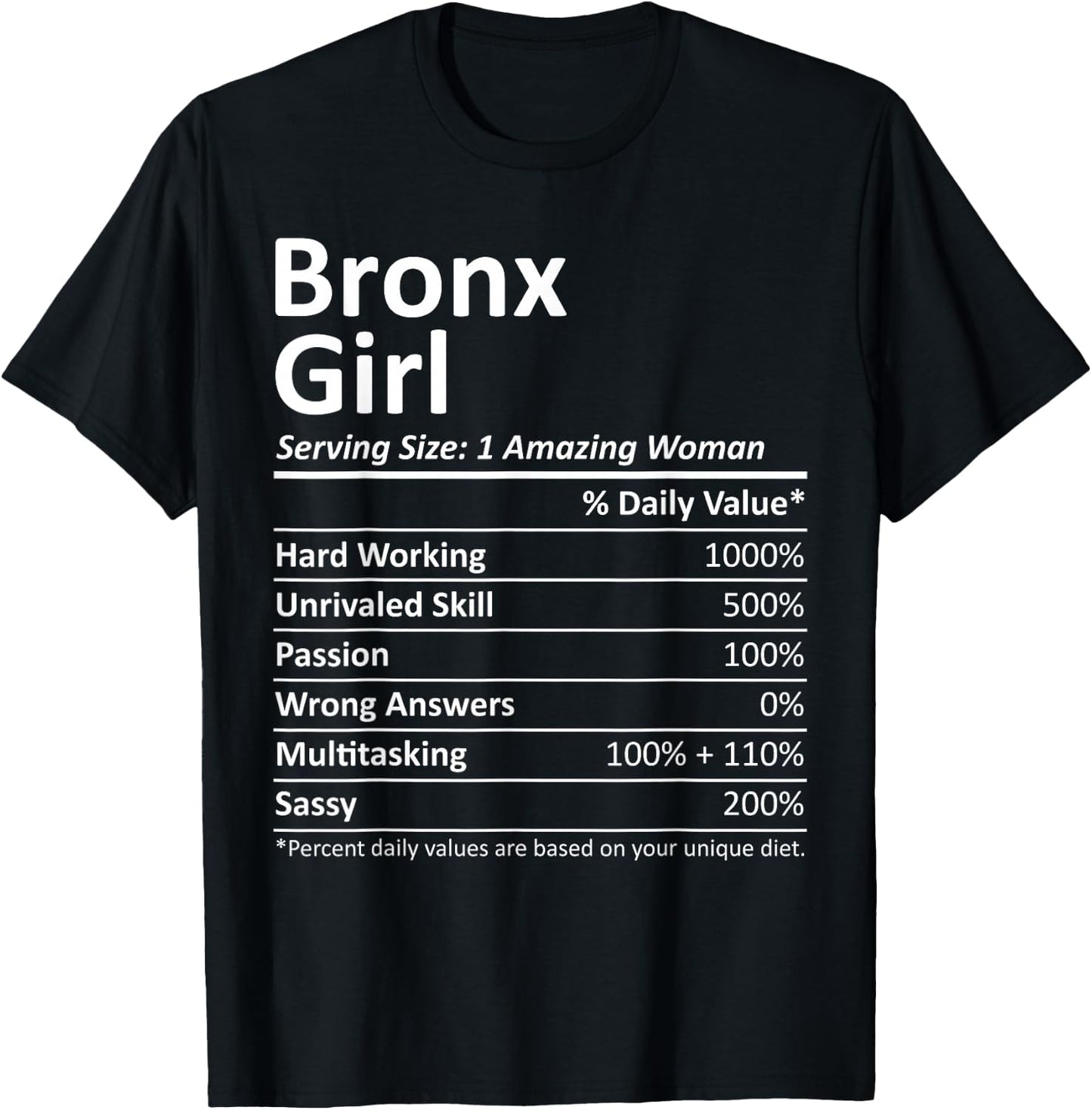 Bronx Girl NY New York Funny City Home Roots USA Gift Small T-Shirt - T-Shirt | Black