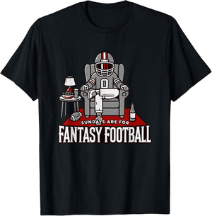 Funny Sundays for Fantasy Football Party Fans T-Shirt - T-Shirt | Black