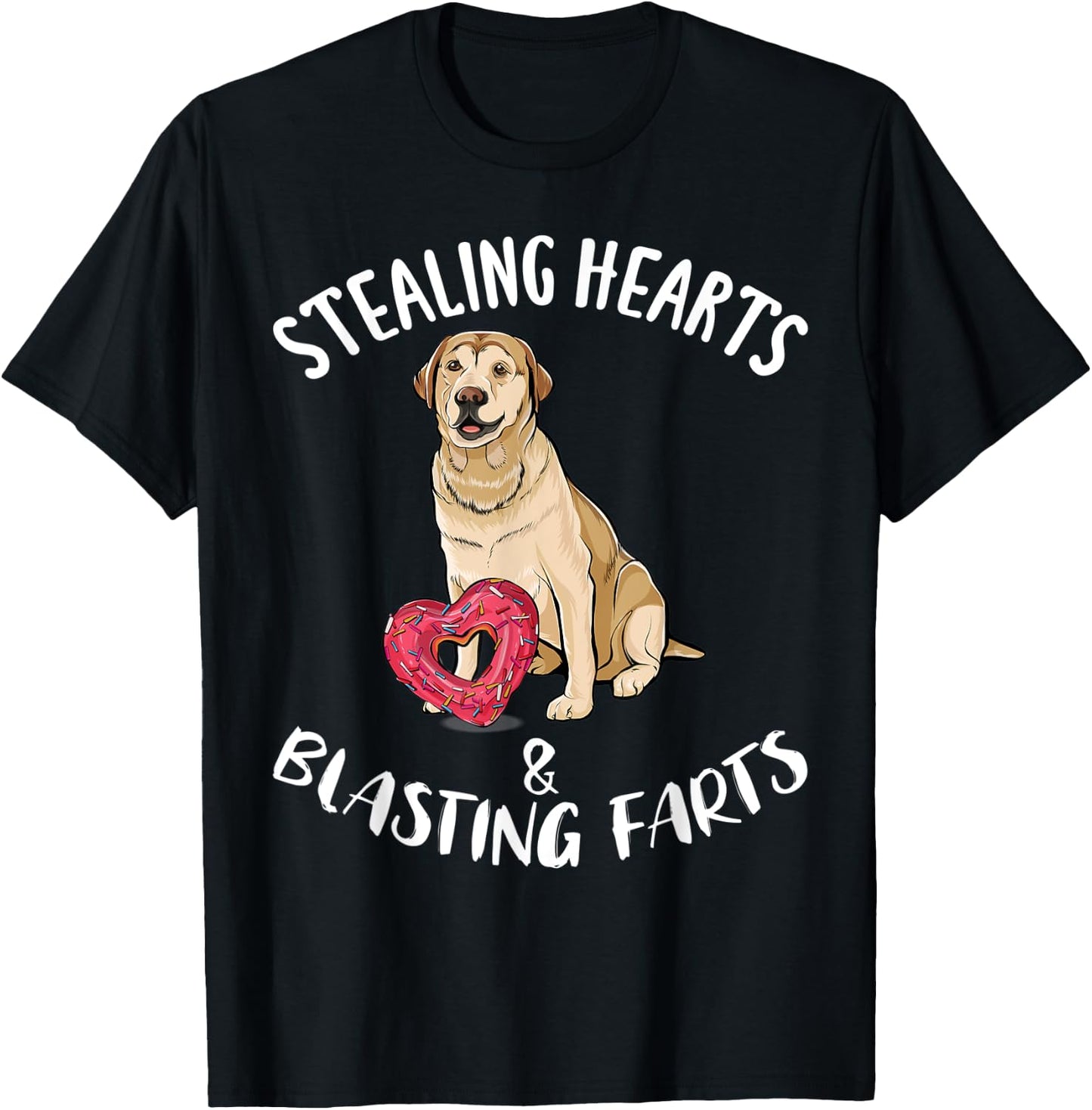 Stealing Hearts Blasting Farts Labrador Retriever Valentines T-Shirt - T-Shirt | Black